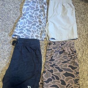 BURLEBO Kids Camo and Solid Shorts Set - Gray, Cream, Black, Brown